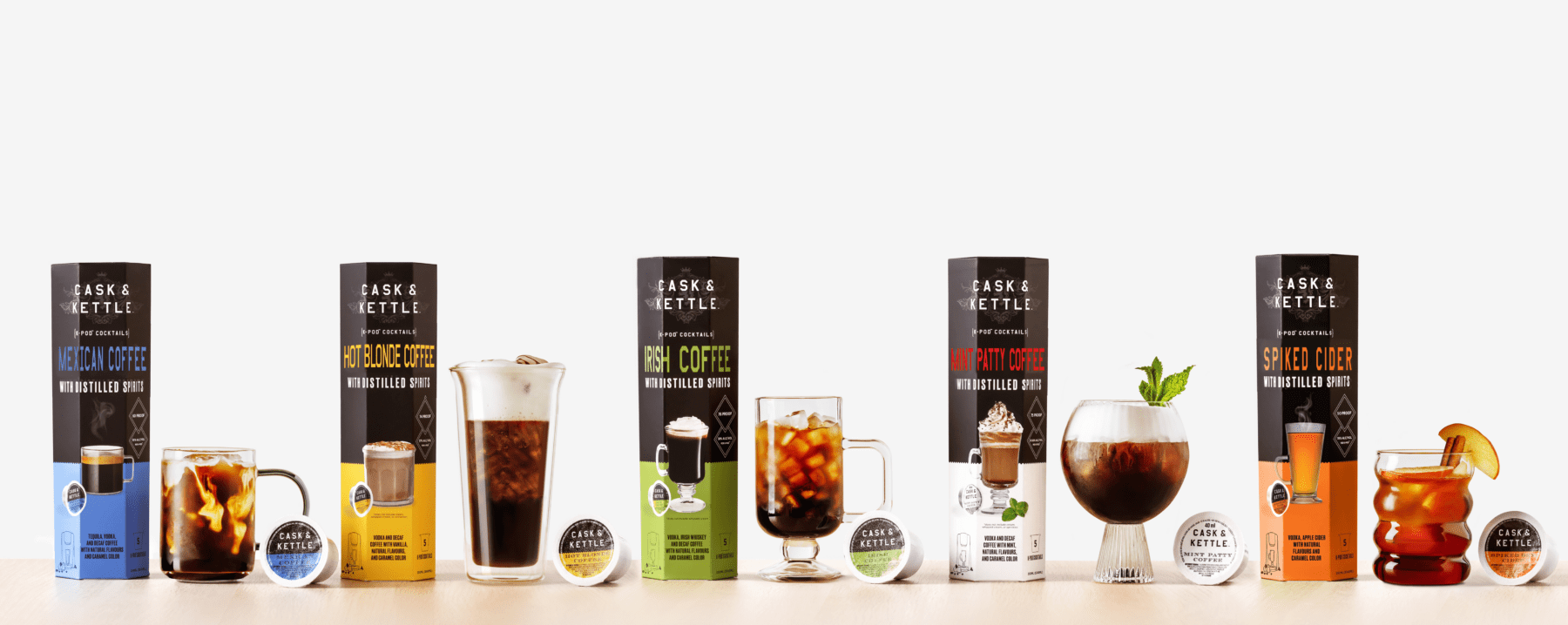 five iced coffee K-Pod cocktails